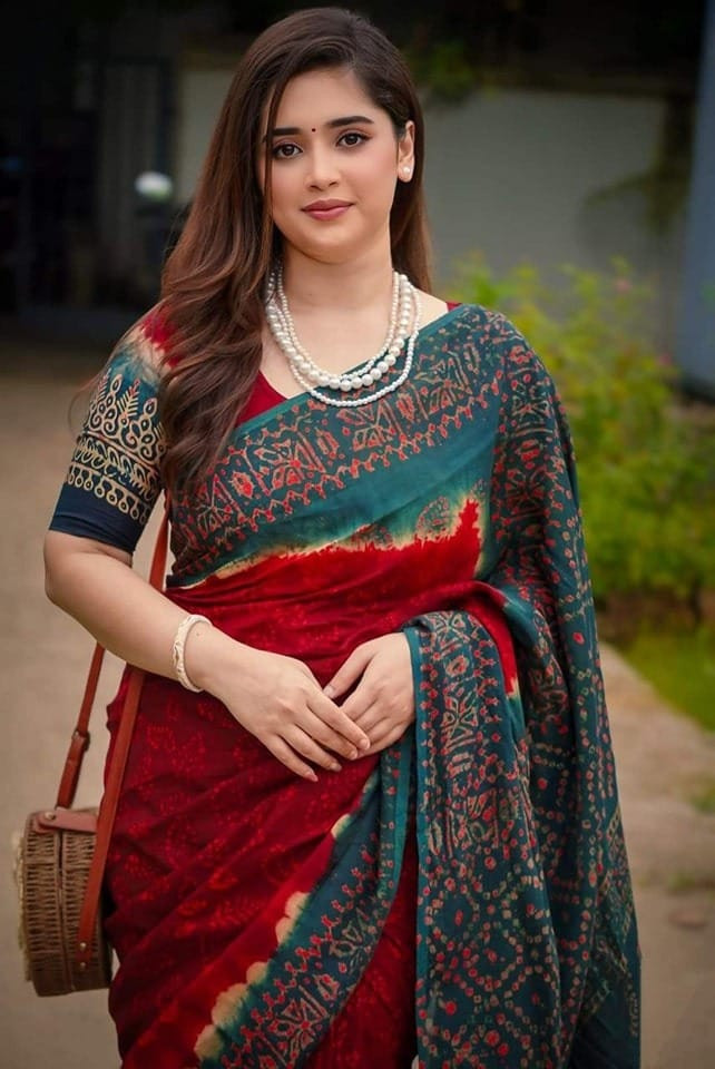 Batik Soft Salk Digital Print Saree(506)